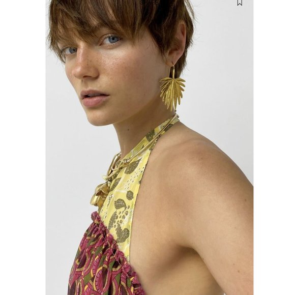 NWT - Zara Boho Peplum Halter Neck Top - Picture 5 of 10